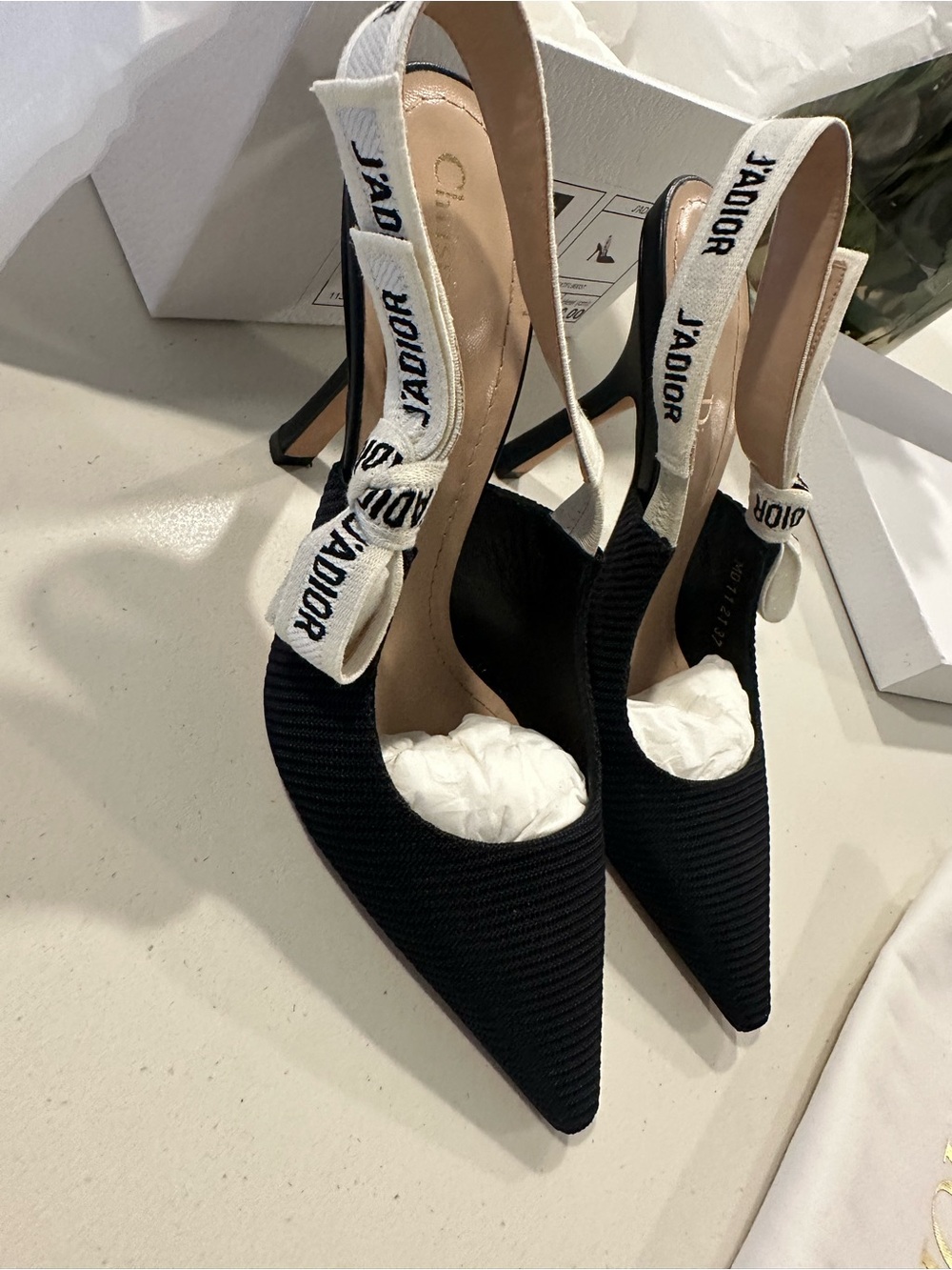 Dior Black Pointed Slingback Pump with J'Adior Ribbon - Picture 5 of 8